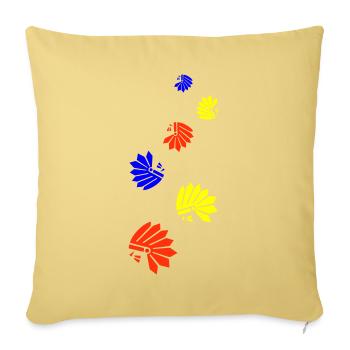 Symbole de la tête indienne - Housse de coussin décorative 45 x 45 cm - jaune délavé - Devant