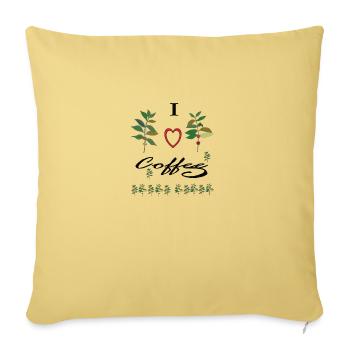 I love Coffee - Sofakissenbezug 45 x 45 cm - Hellgelb - Vorne