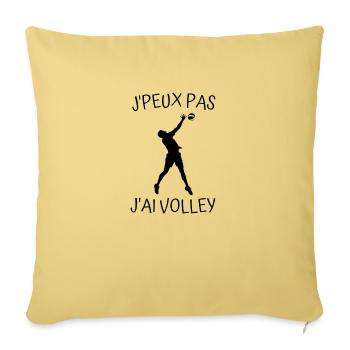 J'peux Pas J'ai Volley - Cadeau Sport Humour - Housse de coussin décorative 45 x 45 cm - jaune délavé - Devant