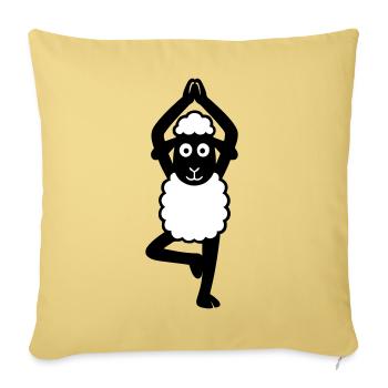 Yoga Schaf - Sofakissenbezug 45 x 45 cm - Hellgelb - Vorne