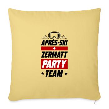 Après-ski Zermatt Party Team - Housse de coussin décorative 45 x 45 cm - jaune délavé - Devant