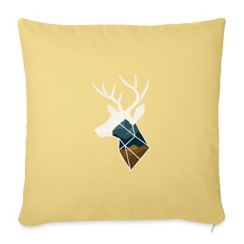 Geometric Deer with Mountain Motif - Sofa pillowcase 17,3'' x 17,3'' (45 x 45 cm) - washed yellow - Front