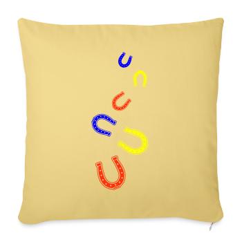 Bonheur Équitation Fer à Cheval - Housse de coussin décorative 45 x 45 cm - jaune délavé - Devant