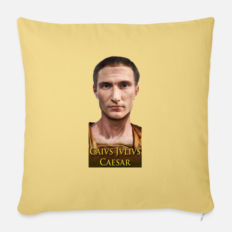 L’empereur César - Housse de coussin décorative 45 x 45 cm - jaune délavé