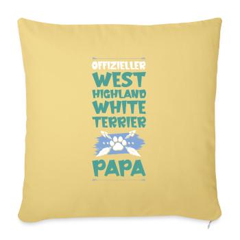West Highland,White Terrier Dogs Dad - Sofa pillowcase 17,3'' x 17,3'' (45 x 45 cm) - washed yellow - Front