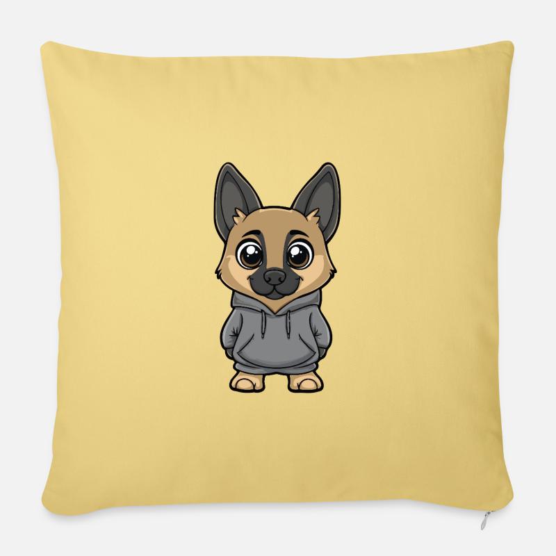 Schäferhund Hund Lustig - Sofakissenbezug 45 x 45 cm - Hellgelb