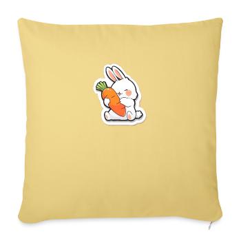 Graffiti de lapin ludique - Housse de coussin décorative 45 x 45 cm - jaune délavé - Devant