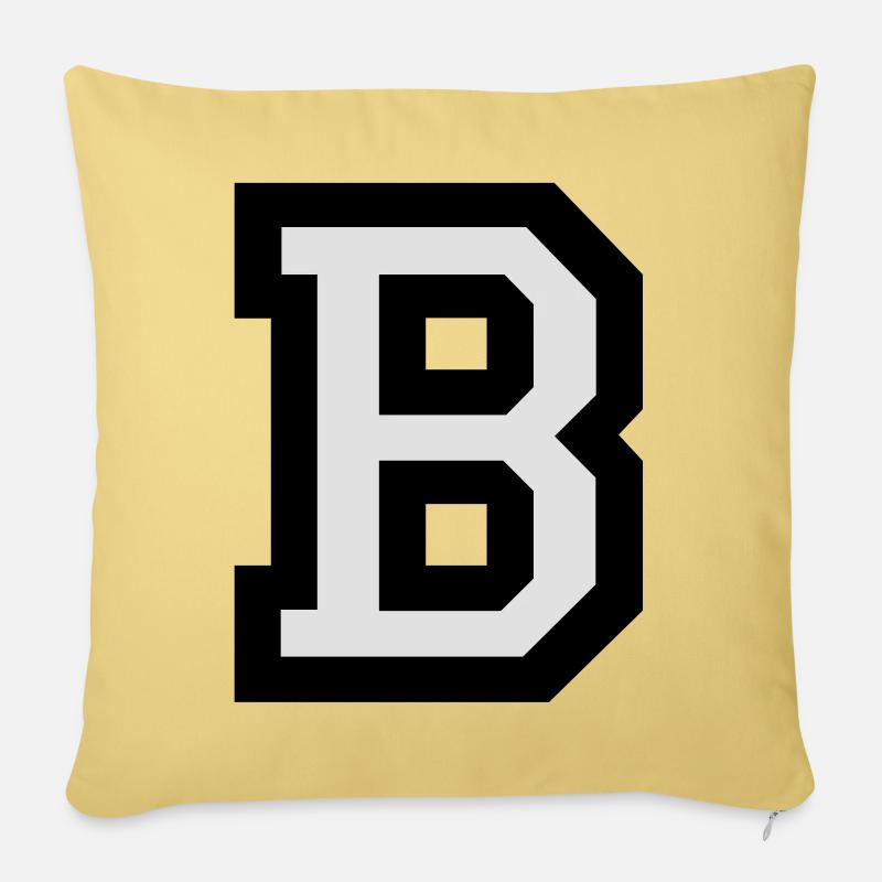 La lettre B - Housse de coussin décorative 45 x 45 cm - jaune délavé