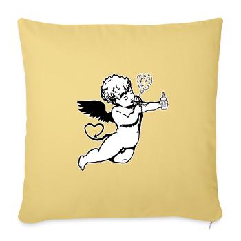 Demon-Ange - Housse de coussin décorative 45 x 45 cm - jaune délavé - Devant