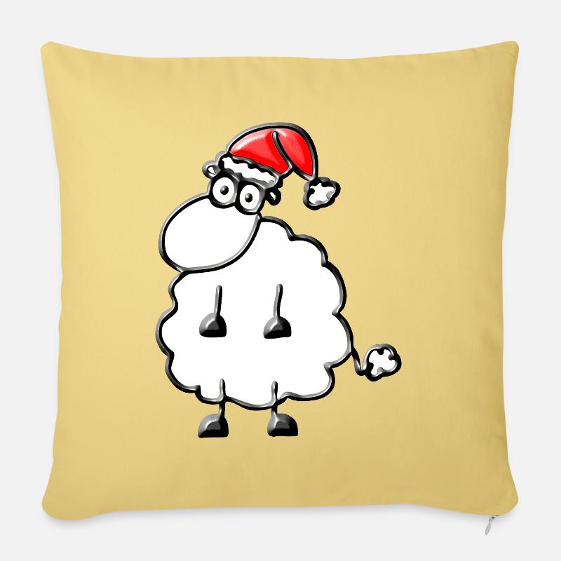 Ein Schaf zu Weihnachten - Sofakissenbezug 45 x 45 cm - Hellgelb