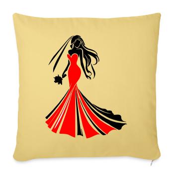 Mariée - Housse de coussin décorative 45 x 45 cm - jaune délavé - Devant