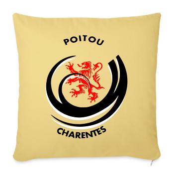 Emblème Poitou Charentes - Housse de coussin décorative 45 x 45 cm - jaune délavé - Devant