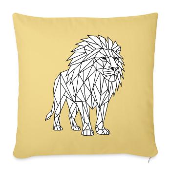 Style géométrique de polygone Lion - Housse de coussin décorative 45 x 45 cm - jaune délavé - Devant