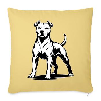 Pitbull in a proud pose - Sofa pillowcase 17,3'' x 17,3'' (45 x 45 cm) - washed yellow - Front