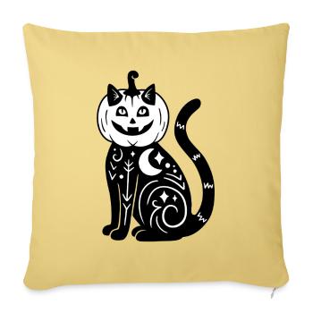 Halloween Katze Kürbiskostüm - SW - Sofakissenbezug 45 x 45 cm - Hellgelb - Vorne