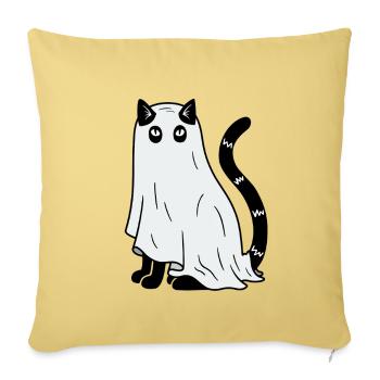 Halloween Katze Gespenst - Sofakissenbezug 45 x 45 cm - Hellgelb - Vorne