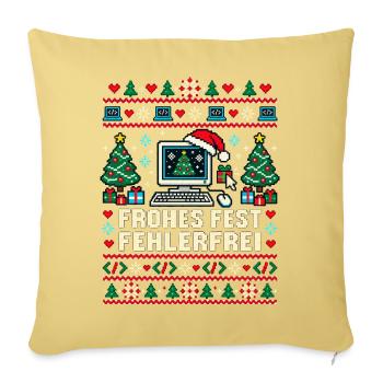 Frohes Fest fehlerfrei - Sofakissenbezug 45 x 45 cm - Hellgelb - Vorne