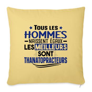 Thanatopracteur Thanatopraxie Métier Mort - Housse de coussin décorative 45 x 45 cm - jaune délavé - Devant