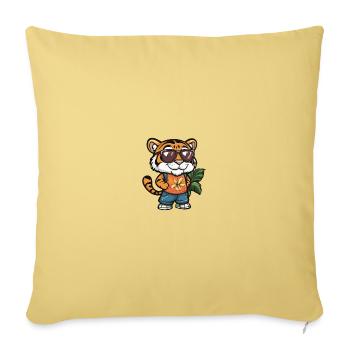 Tiger Comic Vacation - Sofa pillowcase 17,3'' x 17,3'' (45 x 45 cm) - washed yellow - Front