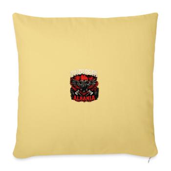 Shqipëri Albania Eagle Emblem - Sofa pillowcase 17,3'' x 17,3'' (45 x 45 cm) - washed yellow - Front