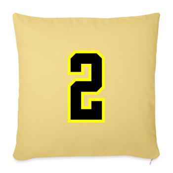 Justaucorps à 2 chiffres - Housse de coussin décorative 45 x 45 cm - jaune délavé - Devant