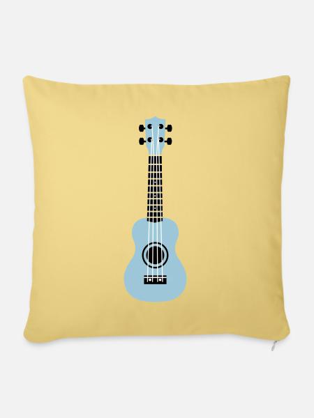 Ukulele - Sofakissenbezug 45 x 45 cm - Hellgelb