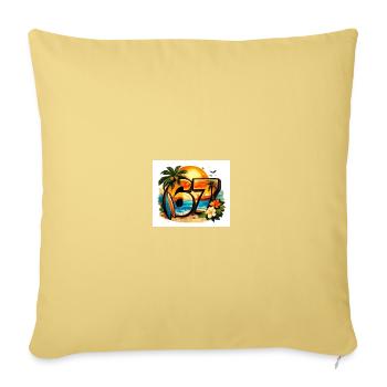 67 Surf Tropical Sunset - Housse de coussin décorative 45 x 45 cm - jaune délavé - Devant