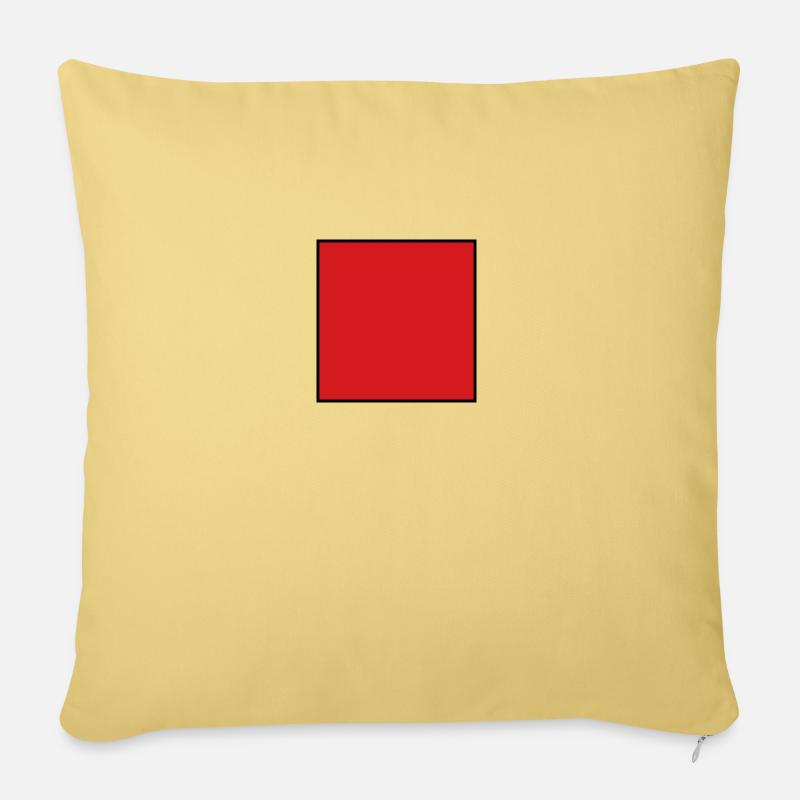 Quadrat rot - Sofakissenbezug 45 x 45 cm - Hellgelb
