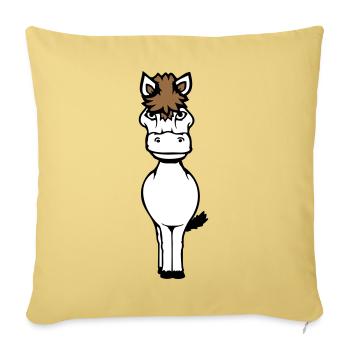Pferd Süß Pony Fohlen Pferdemädchen Niedlich Comic - Sofakissenbezug 45 x 45 cm - Hellgelb - Vorne