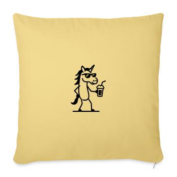 Unicorn Cool Drink - Sofa pillowcase 17,3'' x 17,3'' (45 x 45 cm) - washed yellow - Front