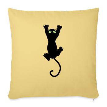 Cat fun - Housse de coussin décorative 45 x 45 cm - jaune délavé - Devant