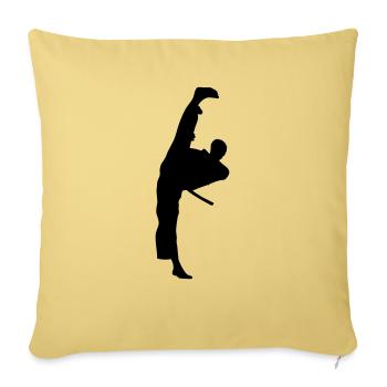Coup de pied - Housse de coussin décorative 45 x 45 cm - jaune délavé - Devant