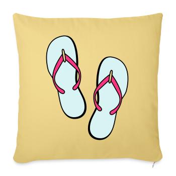 flip flops sommer beach strand party - Sofakissenbezug 45 x 45 cm - Hellgelb - Vorne