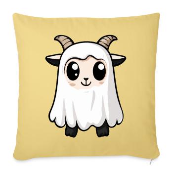 Chèvre de montagne Halloween fantôme - Housse de coussin décorative 45 x 45 cm - jaune délavé - Devant