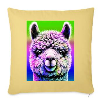 Alpaga - Housse de coussin décorative 45 x 45 cm - jaune délavé - Devant
