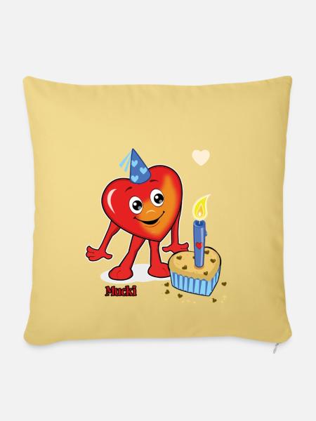 Mucki Sweat Heart-Day - Sofakissenbezug 45 x 45 cm - Hellgelb