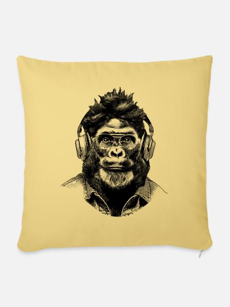 Urban Graffiti Gorilla T-Shirt für Streetwear-Fans - Sofakissenbezug 45 x 45 cm - Hellgelb