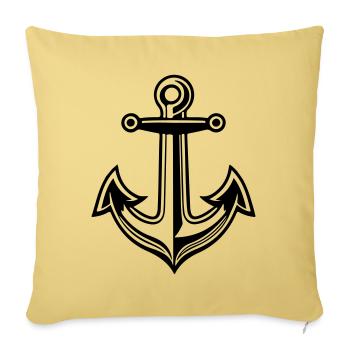 Anchor Symbol Harbour - Sofa pillowcase 17,3'' x 17,3'' (45 x 45 cm) - washed yellow - Front