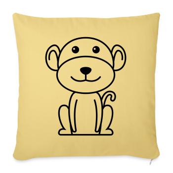 Affe Comic Tier - Sofakissenbezug 45 x 45 cm - Hellgelb - Vorne