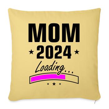 Mama 2024 Loading Mom - Sofakissenbezug 45 x 45 cm - Hellgelb - Vorne