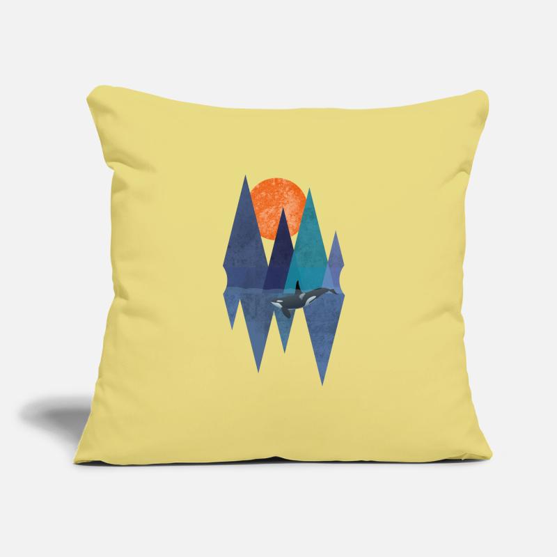 Conception d'épaulard orque polygone Housse de coussin décorative 45 x 45 cm