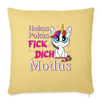 Hokus Pokus Fick Dich Modus Einhorn - Sofakissenbezug 45 x 45 cm - Hellgelb - Vorne