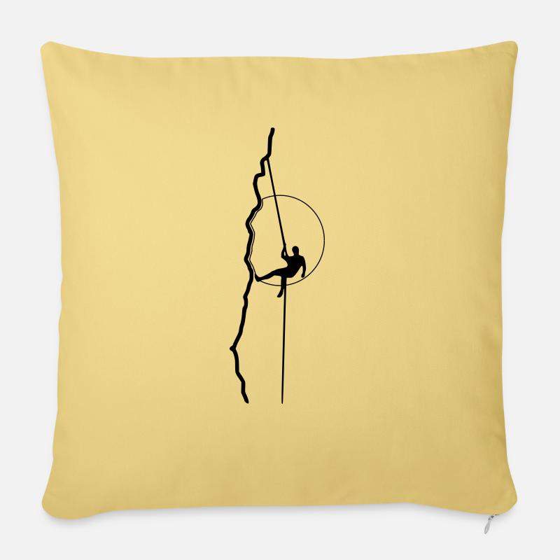 Grimpeur rappel au soleil (1c) - Housse de coussin décorative 45 x 45 cm - jaune délavé