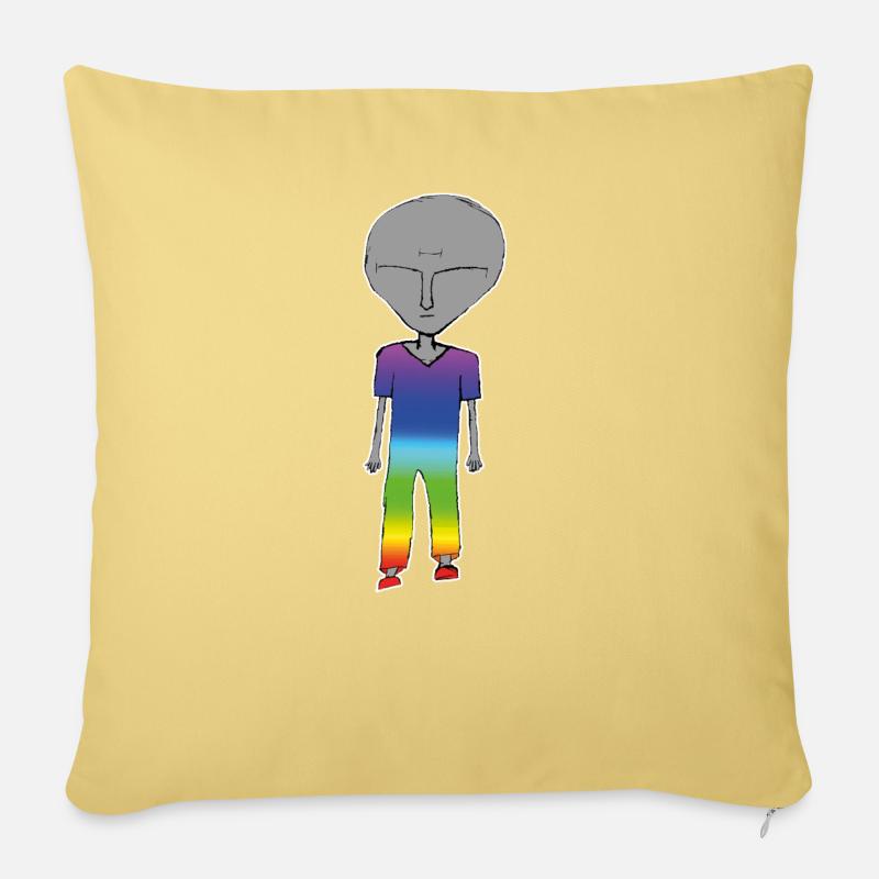 alien - Sofa pillowcase 17,3'' x 17,3'' (45 x 45 cm) - washed yellow