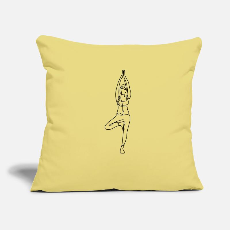2 Yoga Vrikshasana oder der Baum | Schwarzer Strich Sofakissenbezug 45 x 45 cm