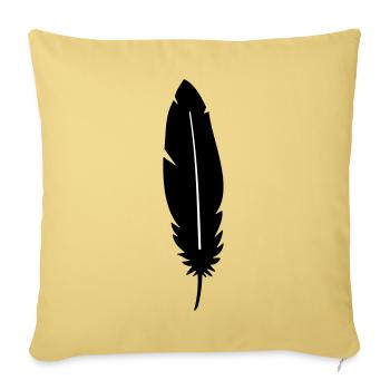 Feather silhouette - Sofa pillowcase 17,3'' x 17,3'' (45 x 45 cm) - washed yellow - Front