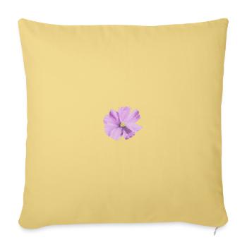 Lilas fleur aquarelle - Housse de coussin décorative 45 x 45 cm - jaune délavé - Devant