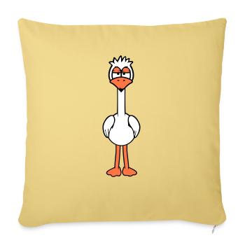 Bird looks funny, annoyed, tired, angry, frustrated - Sofa pillowcase 17,3'' x 17,3'' (45 x 45 cm) - washed yellow - Front