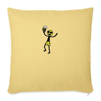 Stick Figure Beer Party Holiday - Sofa pillowcase 17,3'' x 17,3'' (45 x 45 cm) - washed yellow - Front