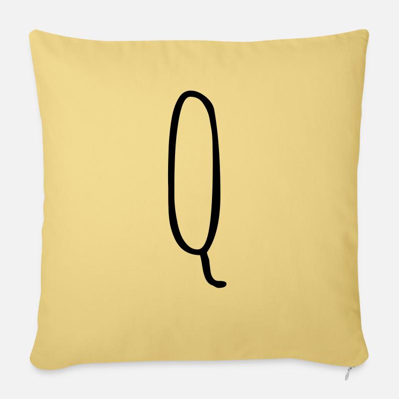 lettre Q comme… - Housse de coussin décorative 45 x 45 cm - jaune délavé